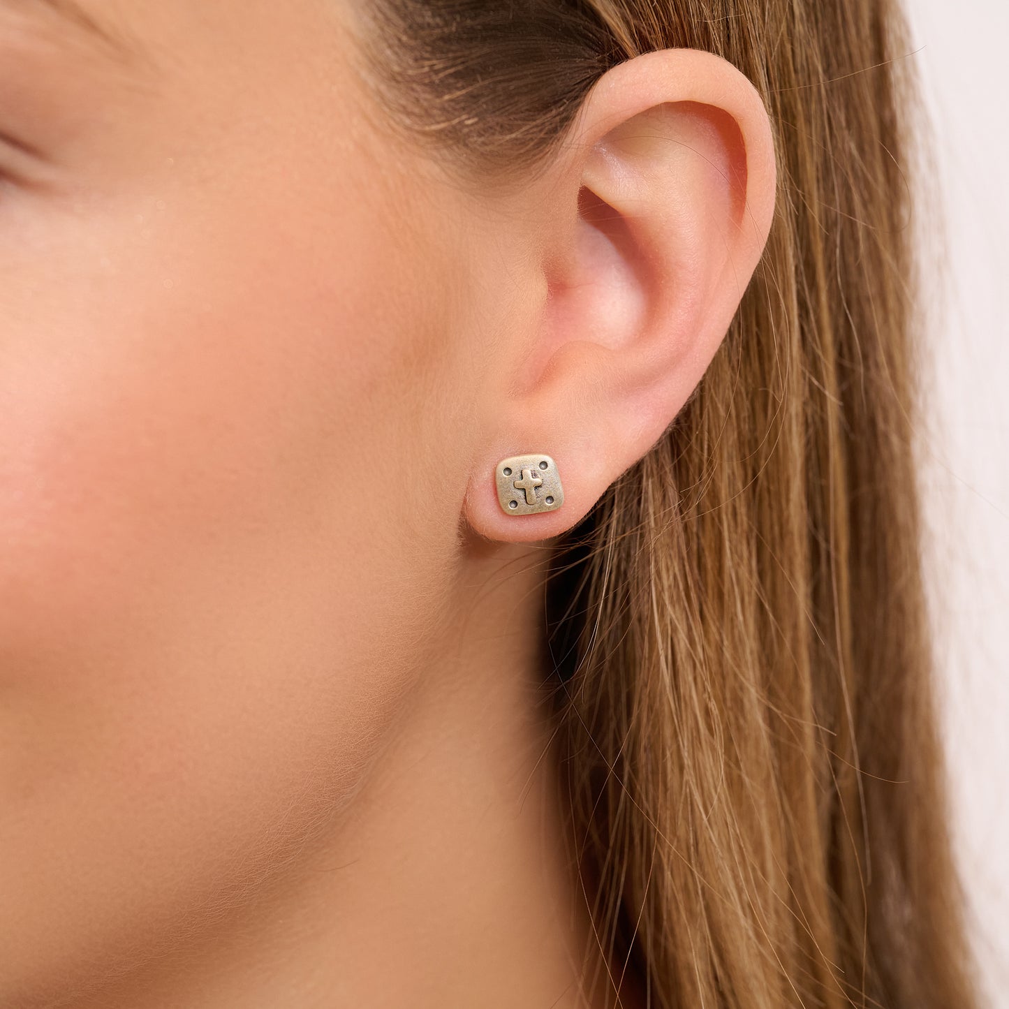 Faith Over Fear Stud Earrings (Sterling Silver)