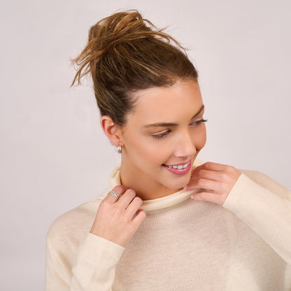 Spark Of Faith Classic Hoop Earrings (Sterling Silver)