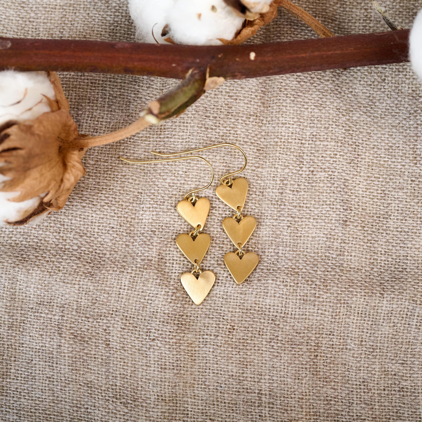 Happy Heart Earrings (Gold Plated)