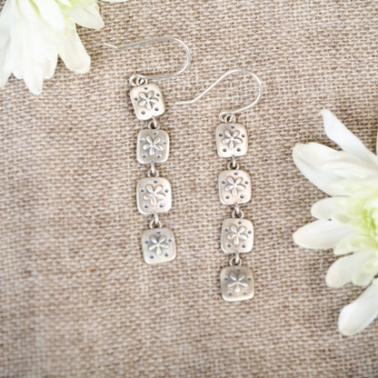 Dainty Wildflowers Drop Earrings (Sterling Silver)