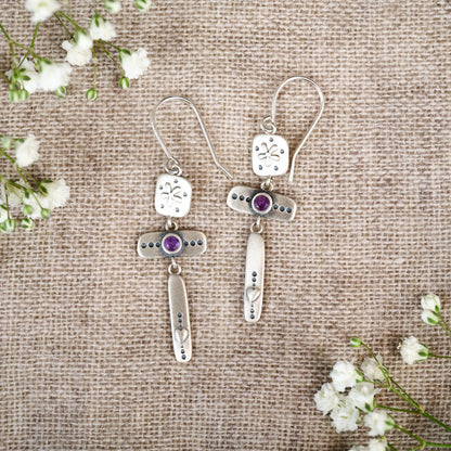 Floral Drop Earrings (Sterling Silver)