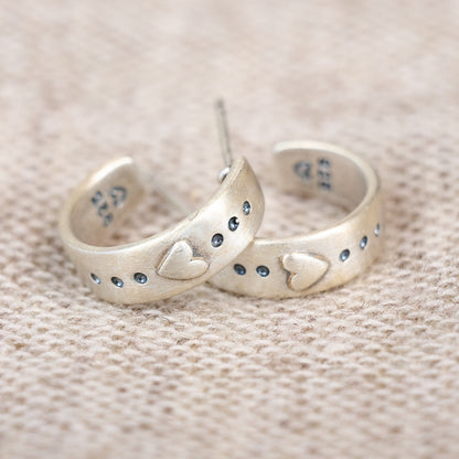 Spark Of Love Classic Hoop Earrings (Sterling Silver)