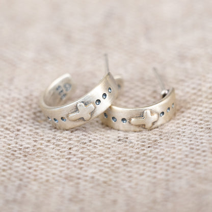 Spark Of Faith Classic Hoop Earrings (Sterling Silver)