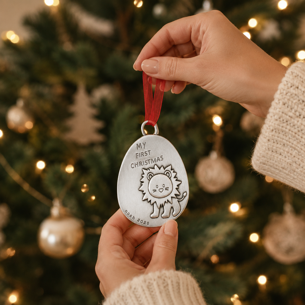 Playful Lion First Christmas Ornament (Pewter) - Lisa Leonard Designs