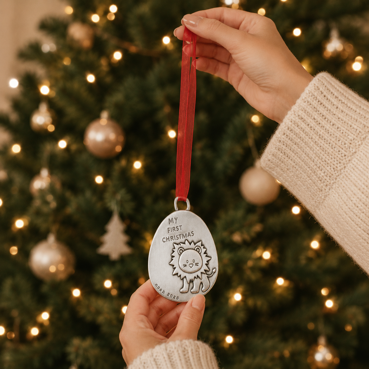 Playful Lion First Christmas Ornament (Pewter) - Lisa Leonard Designs