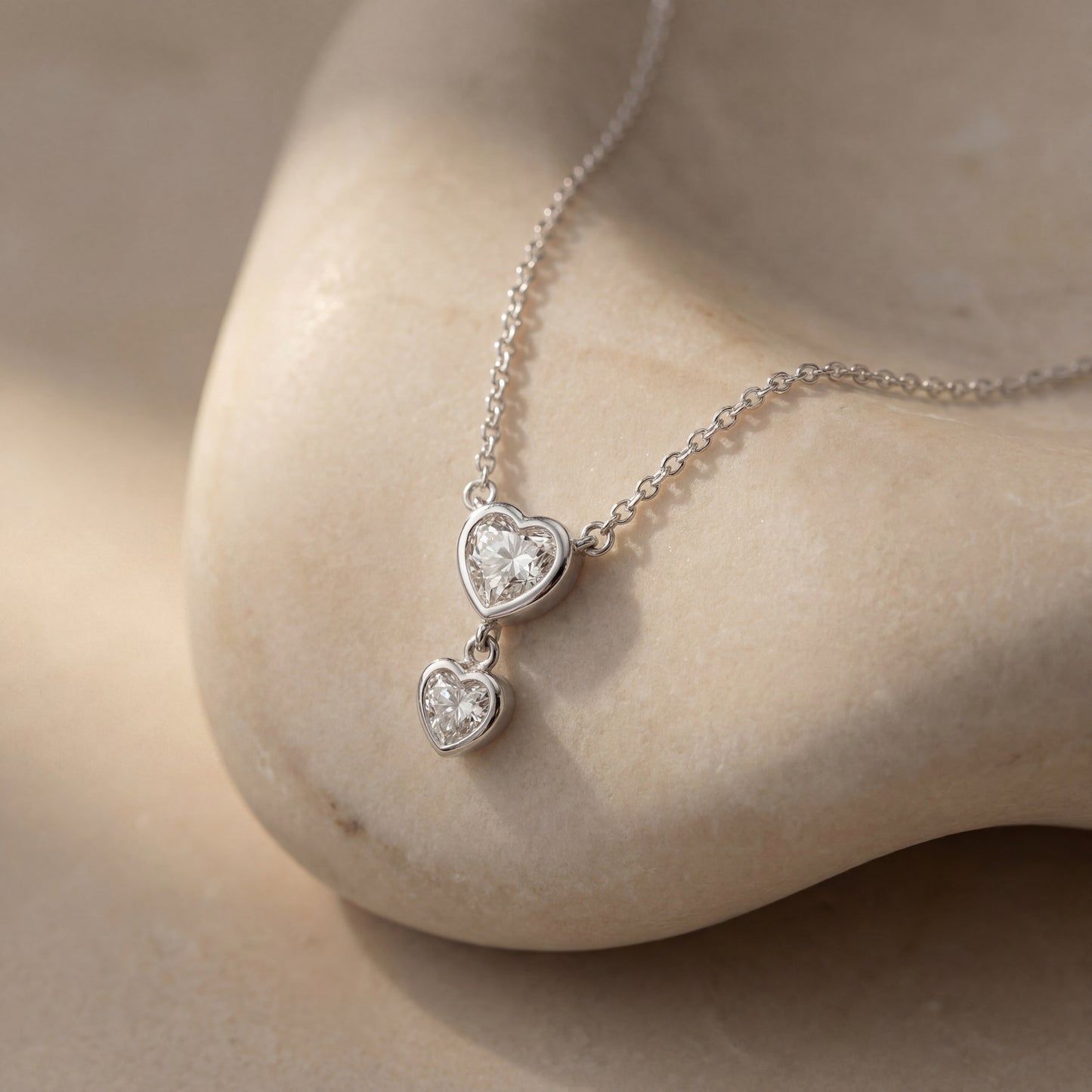 Diamond Glimmer Heart Necklace (Sterling Silver)