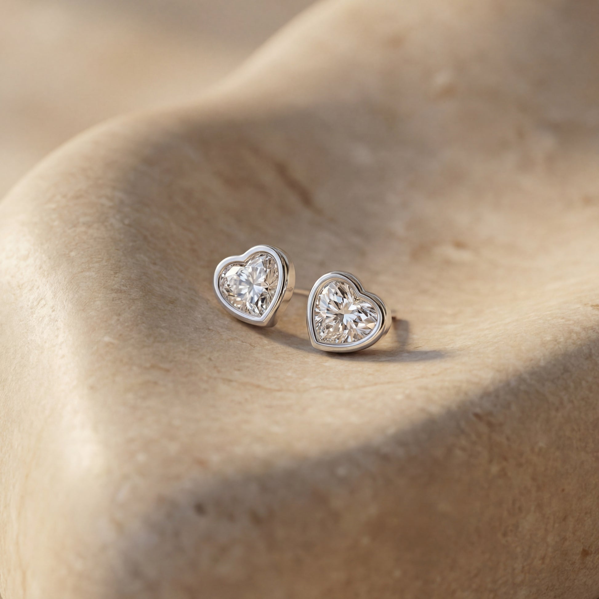 Diamond Glimmer Heart Earrings (Sterling Silver) - Lisa Leonard Designs