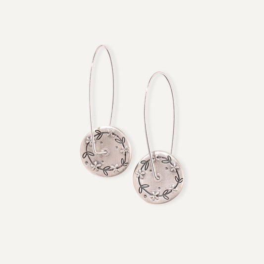 Floral Button Earrings (Sterling Silver)