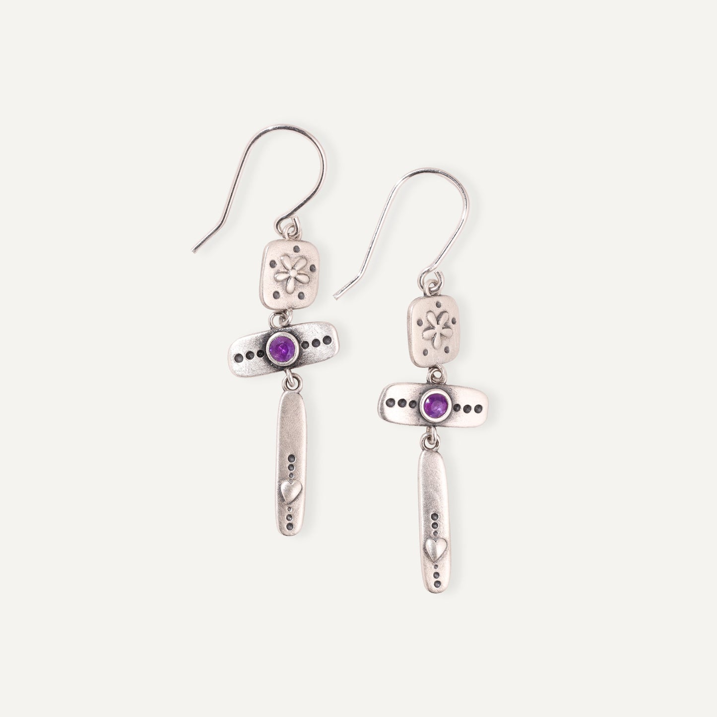 Floral Drop Earrings (Sterling Silver)