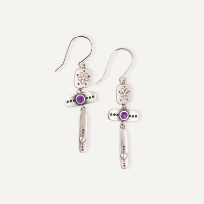 Floral Drop Earrings (Sterling Silver)