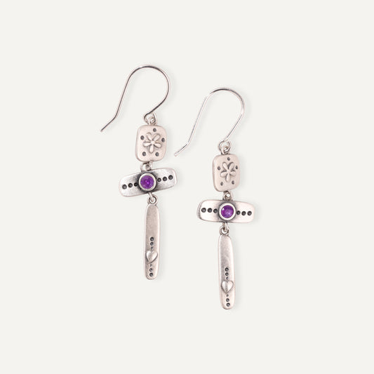 Floral Drop Earrings (Sterling Silver)
