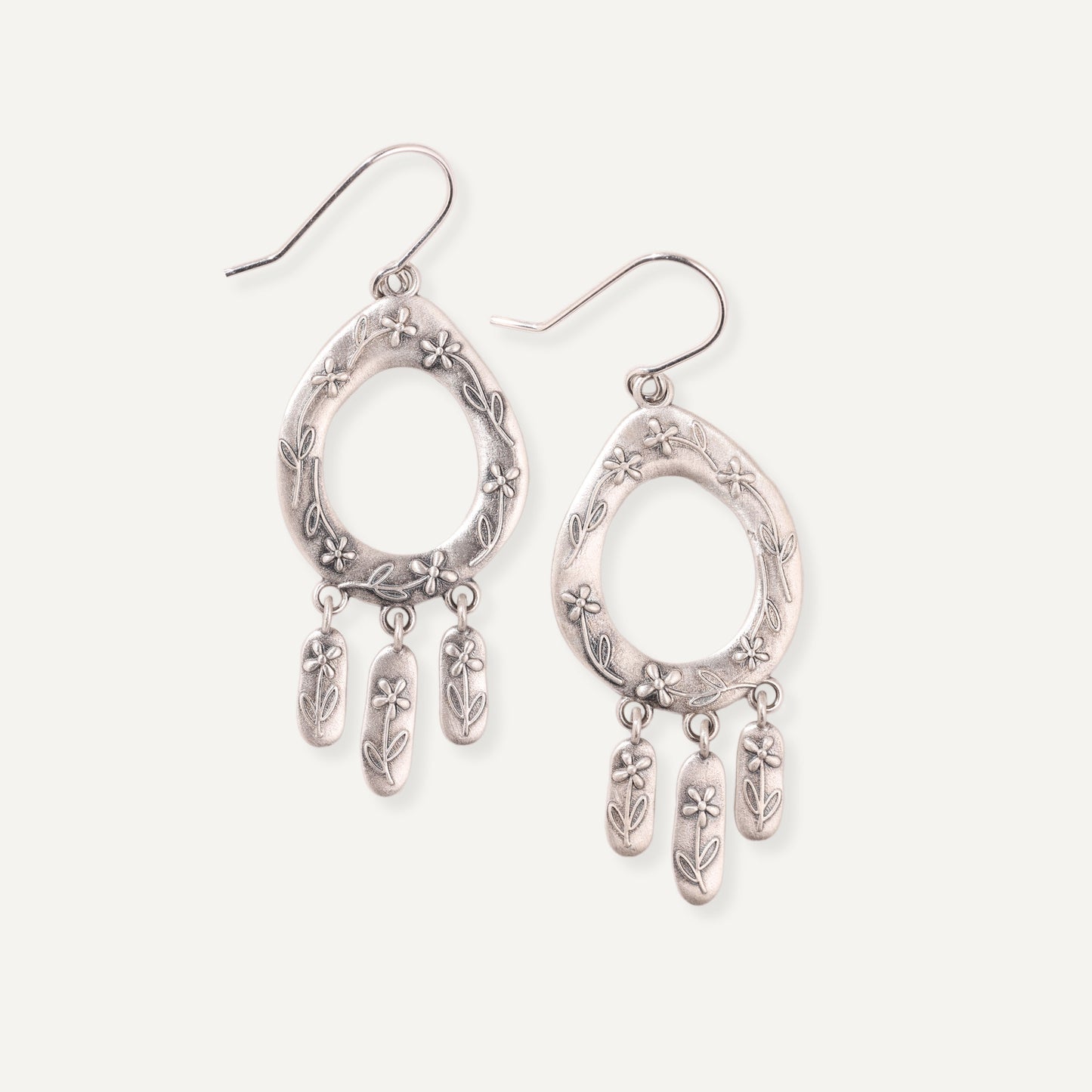 Boho Botanical Earrings (Sterling Silver)