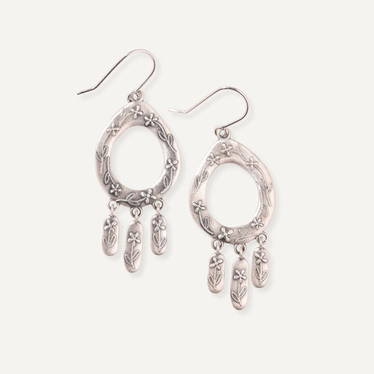 Boho Botanical Earrings (Sterling Silver)