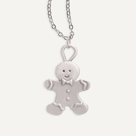 Mr. Gingerbread Necklace (Pewter)