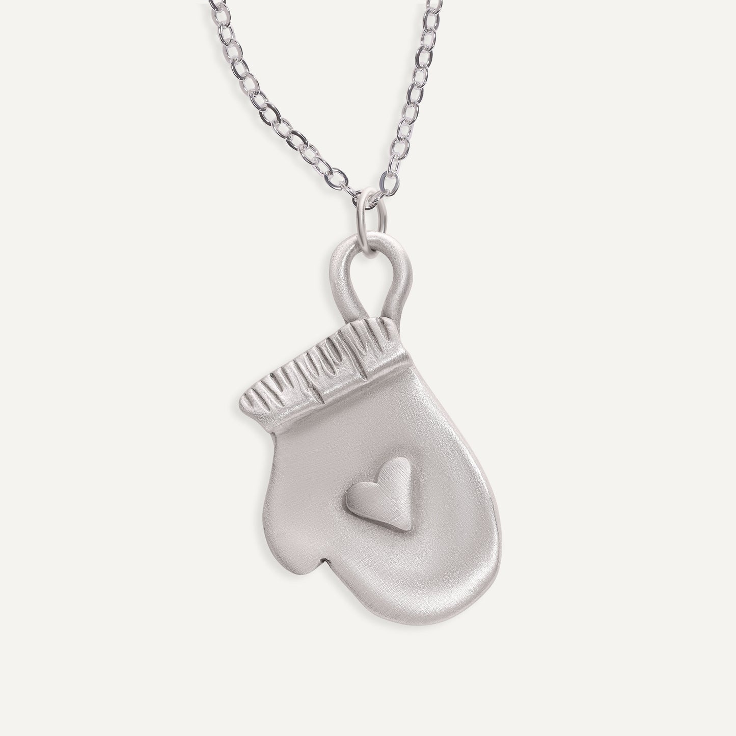 Warm Mitten Necklace (Pewter)