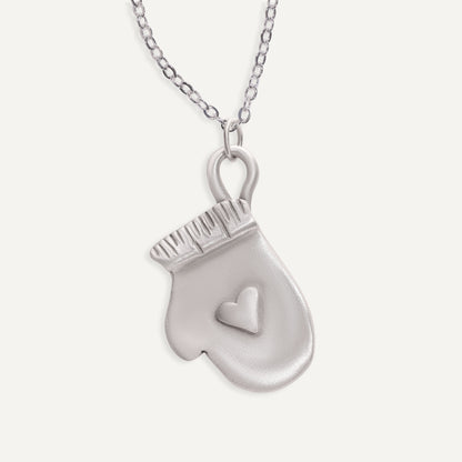Warm Mitten Necklace (Pewter)