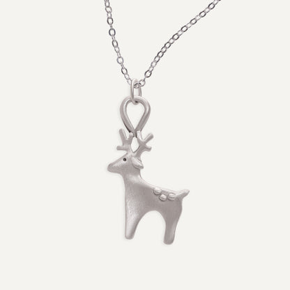 Winter Reindeer Necklace (Pewter)