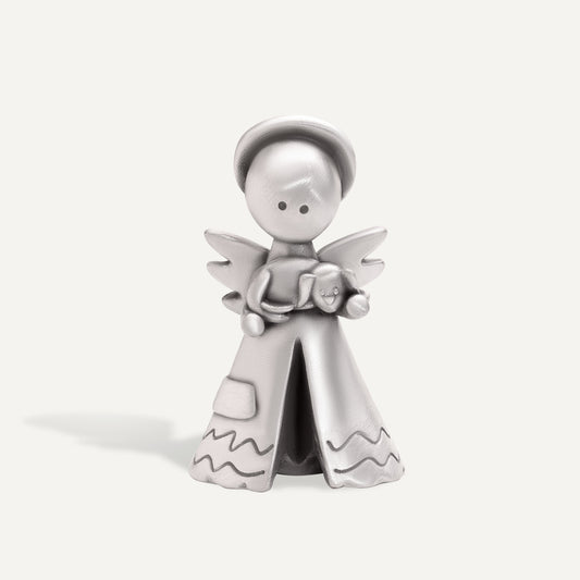 Safely Held Angel With Dog (Pewter)