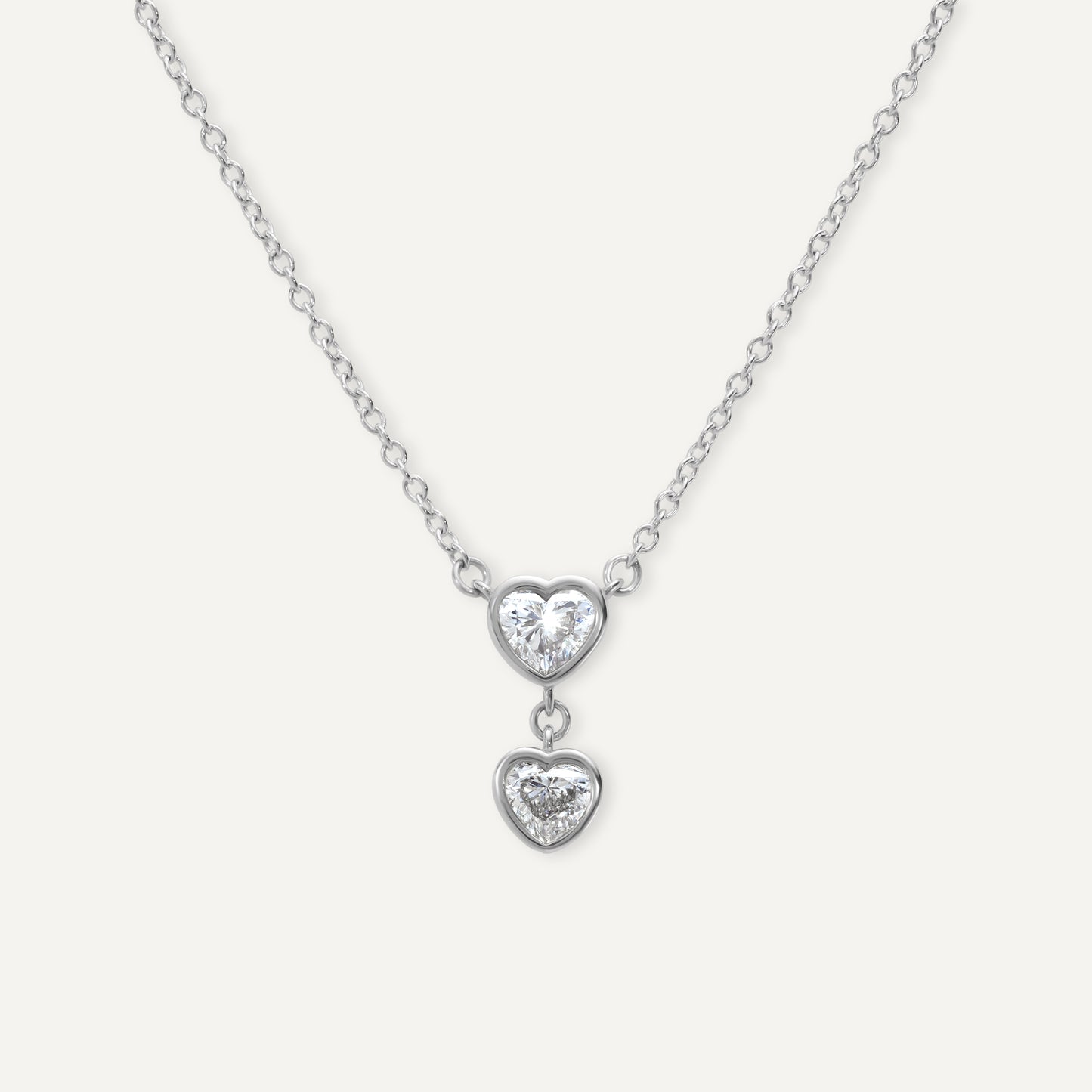 Diamond Glimmer Heart Necklace (Sterling Silver)