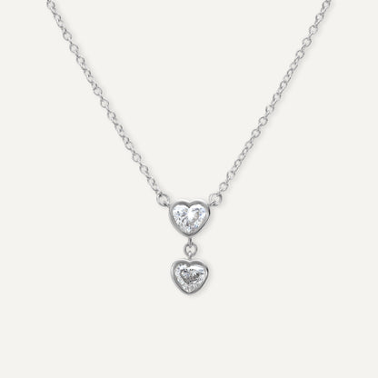 Diamond Glimmer Heart Necklace (Sterling Silver)