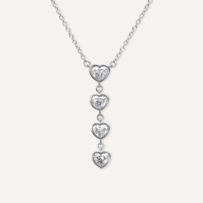 Diamond Glimmer Heart Necklace (Sterling Silver)