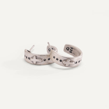 Spark Of Faith Classic Hoop Earrings (Sterling Silver)