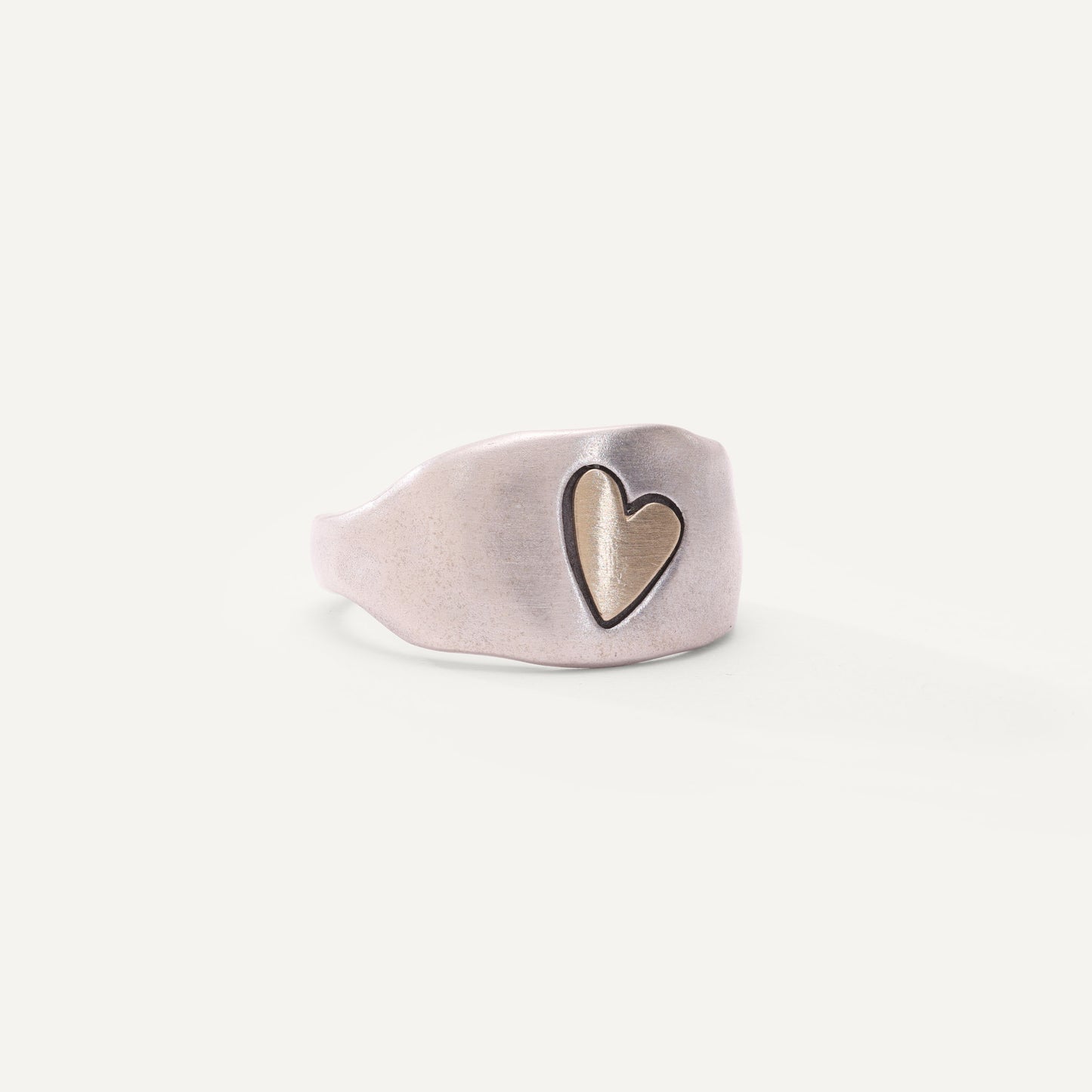 Here's My Heart Mixed Metal Ring (Sterling Silver)