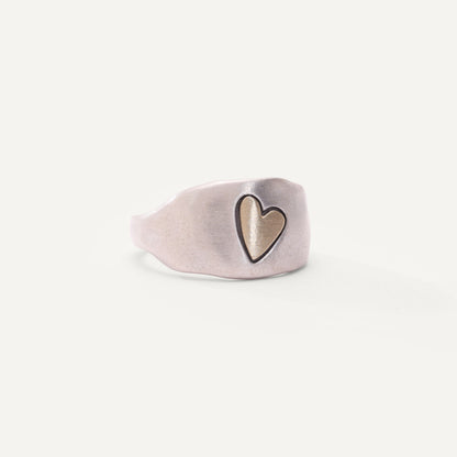 Here's My Heart Mixed Metal Ring (Sterling Silver)