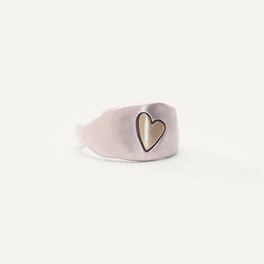 Here's My Heart Mixed Metal Ring (Sterling Silver)