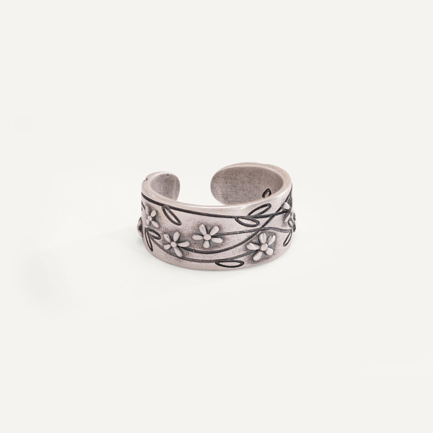 Vintage Botanicals Adjustable Ring (Sterling Silver)