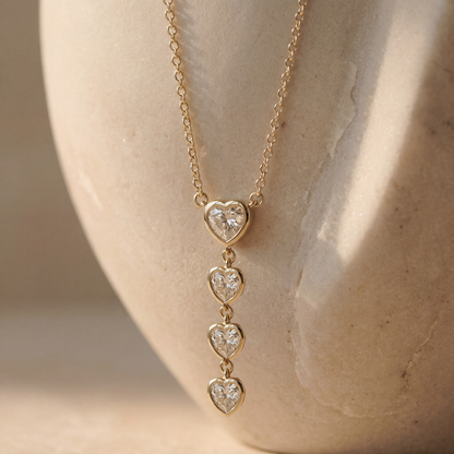 Diamond Glimmer Heart Necklace (14K Solid Gold)