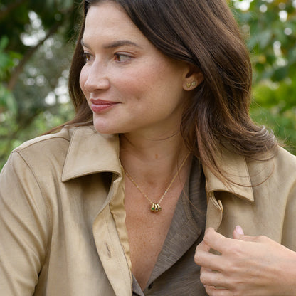 Itty Bitty Birthstone Ring Charms Necklace (Gold Plated)