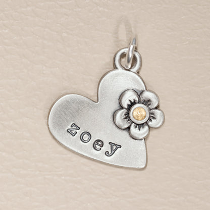 Personalized Birthstone Bloom Jumble Necklace (Sterling Silver)