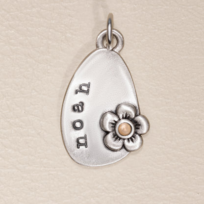 Personalized Birthstone Bloom Jumble Necklace (Sterling Silver)