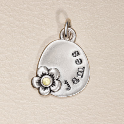 Personalized Birthstone Bloom Jumble Necklace (Sterling Silver)