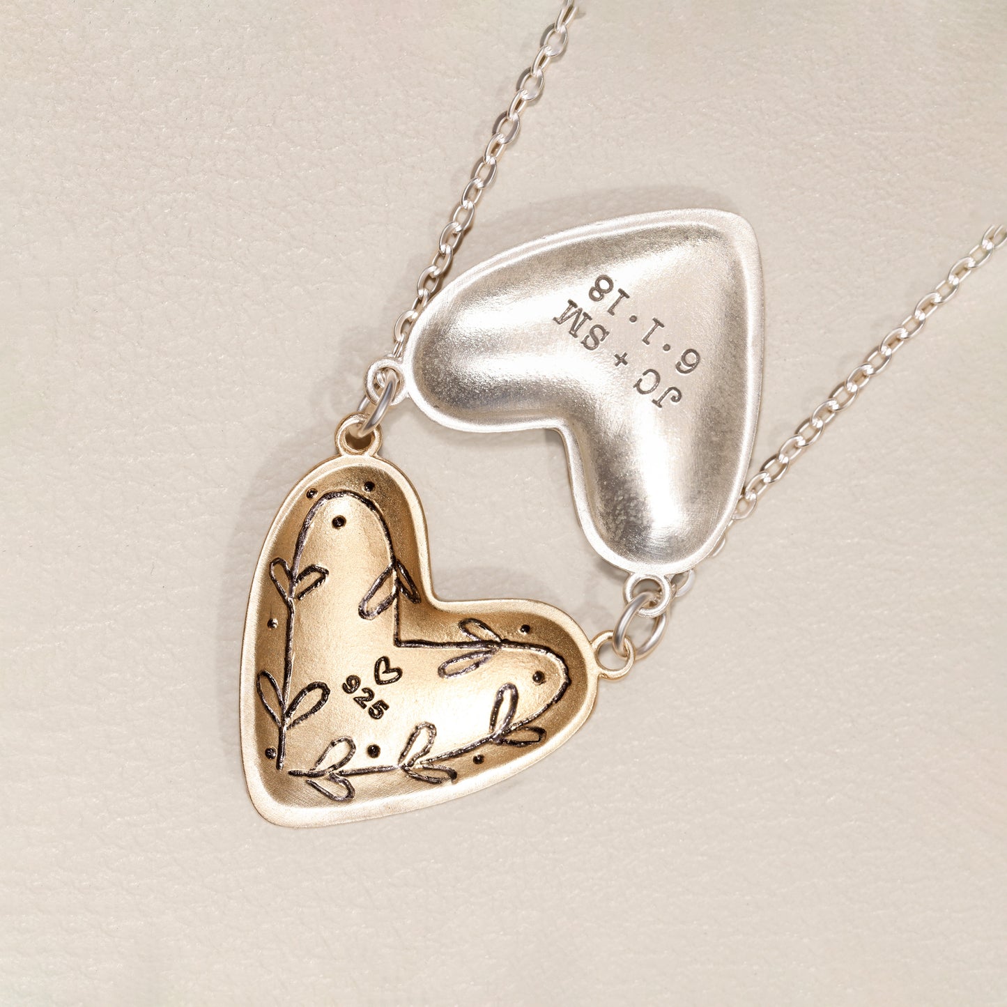 Inside My Heart Hidden Message Necklace-laurel (Sterling Silver & Gold Plated)
