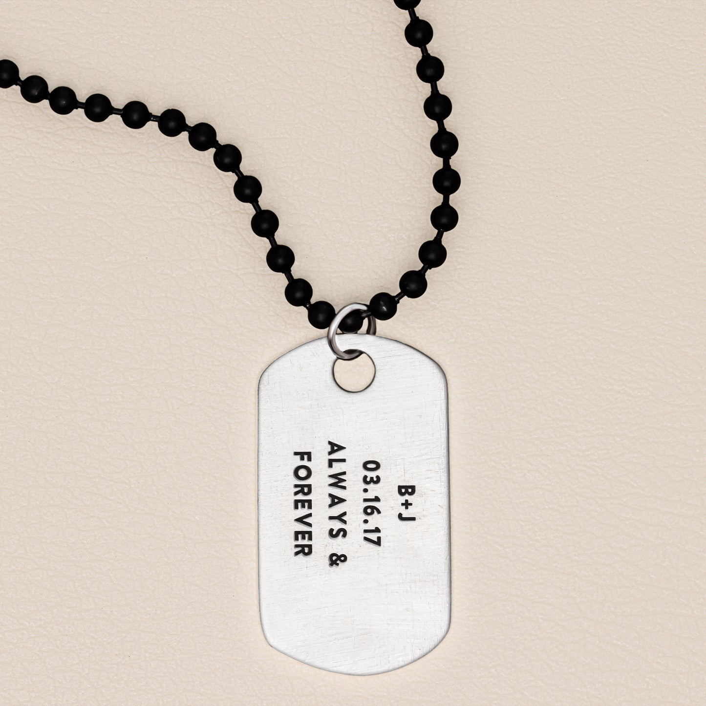 Lasting Bond Dog Tag Necklace Large (Sterling Silver)