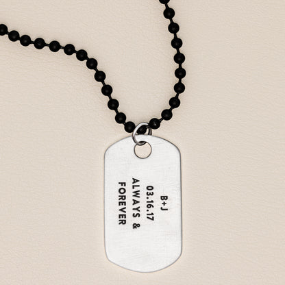 Lasting Bond Dog Tag Necklace Large (Sterling Silver)