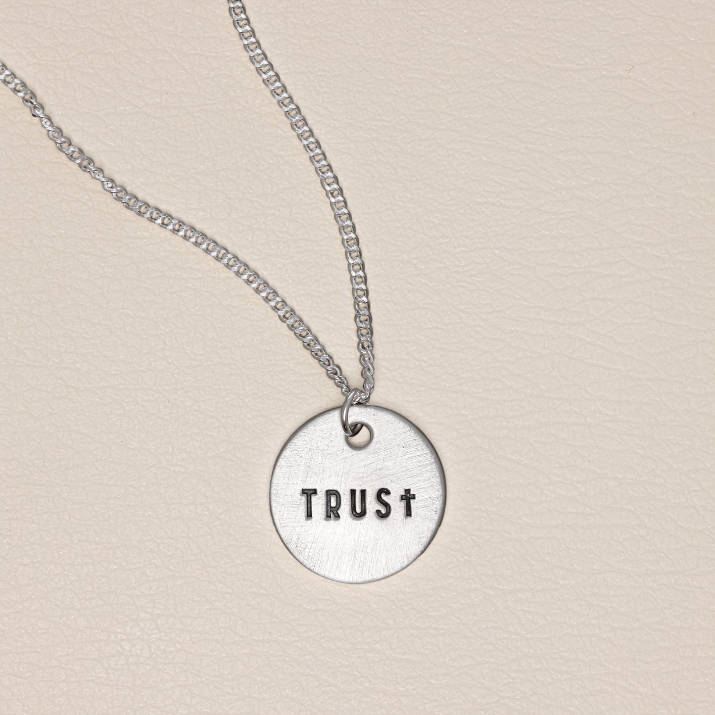 Trust Disc Pendant Necklace (Sterling Silver)