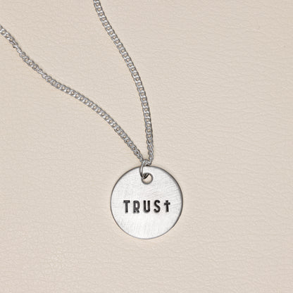 Trust Disc Pendant Necklace (Sterling Silver)