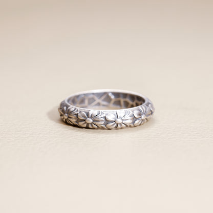 Vintage Florals Stacking Ring  (Sterling Silver)