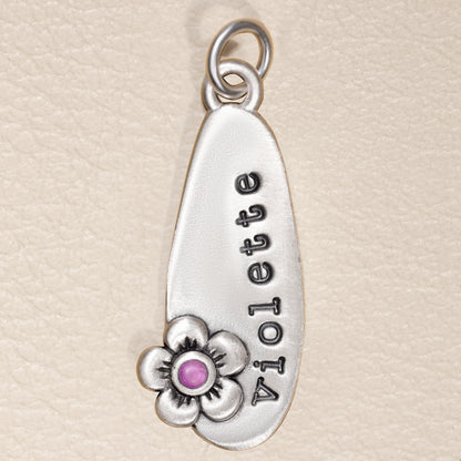 Personalized Birthstone Bloom Jumble Necklace (Sterling Silver)