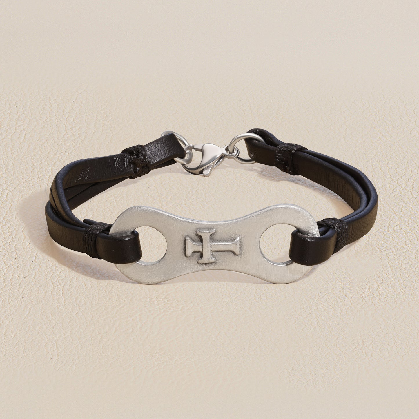 Linked Together Cross Bracelet (Black)