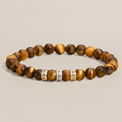 Tiger Eye Beaded Name Bracelet