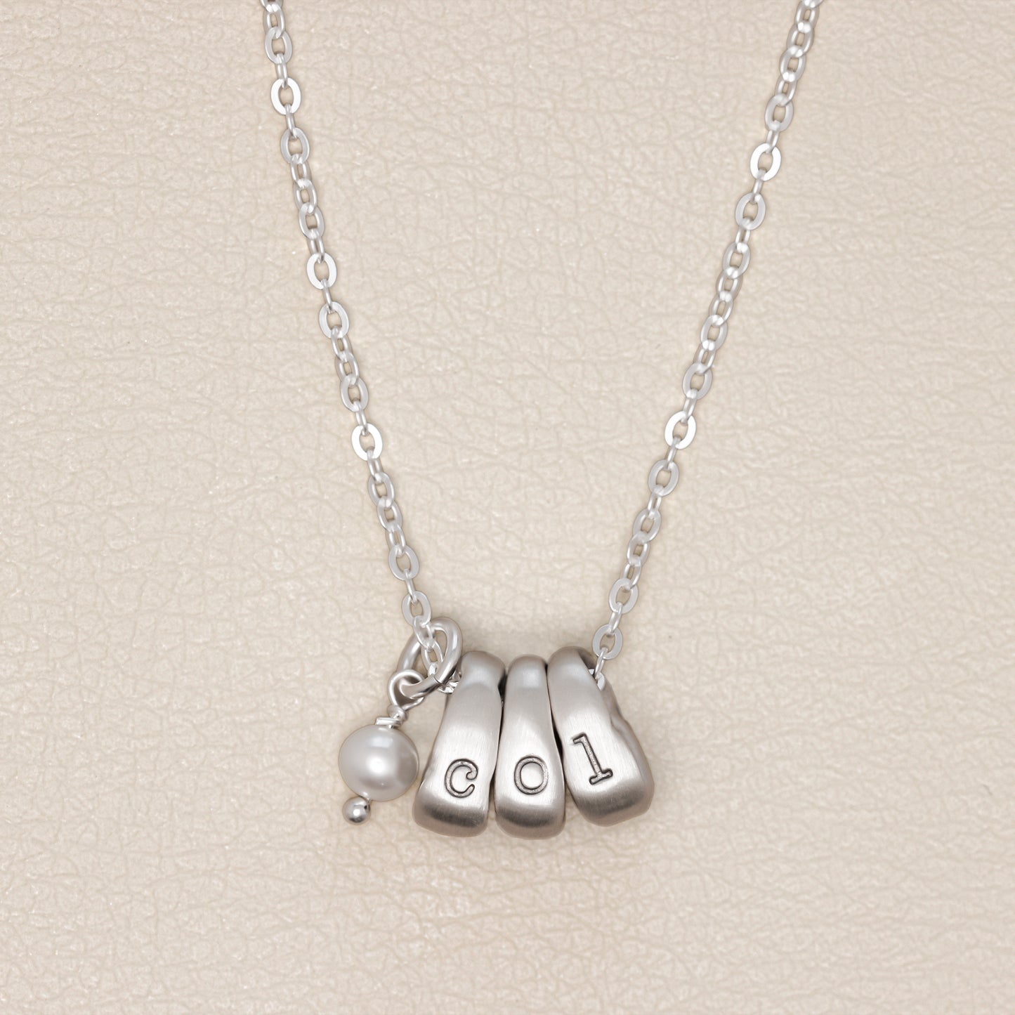 Itty Bitty Initial Ring Charms Necklace  (Sterling Silver)