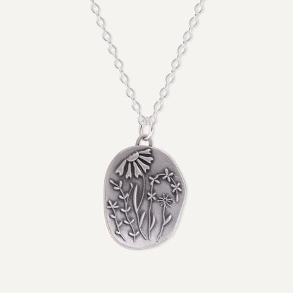 He Cares For the Flowers Necklace (Sterling Silver)