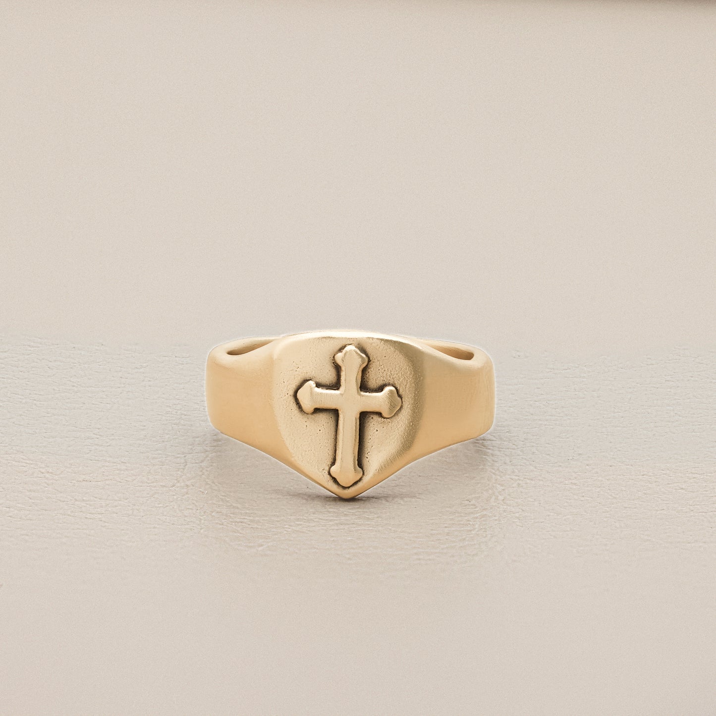Faith Hope & Love Cross Signet Ring (14K Solid Gold)