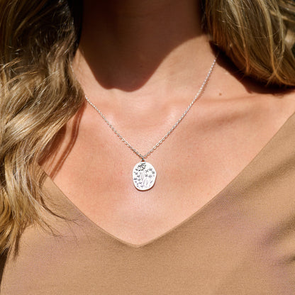 He Cares For the Flowers Necklace (Sterling Silver)