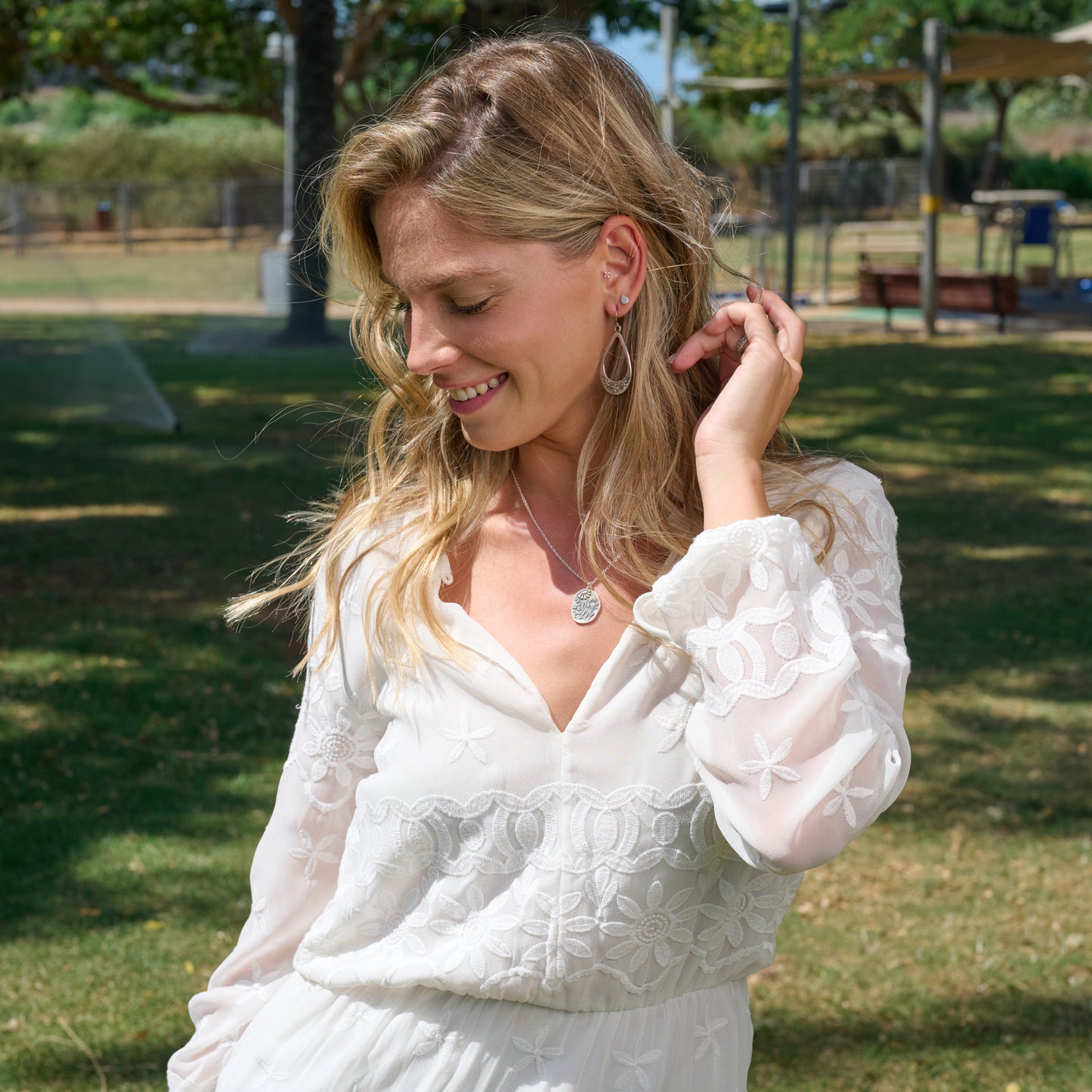 He Cares For the Flowers Necklace (Sterling Silver)