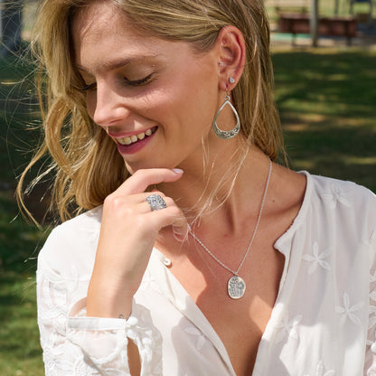 He Cares For the Flowers Necklace (Sterling Silver)